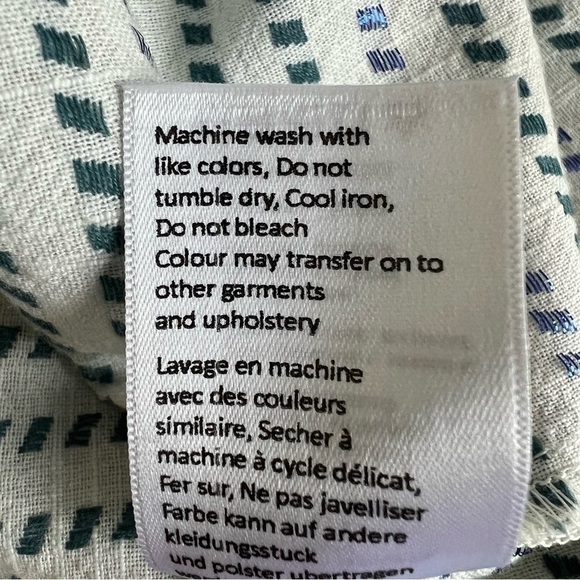 Seen Worn Kept Sleeveless Top Metallic Embroidery Tie Neck Keyhole Purple Teal 2 - Picture 10 of 10